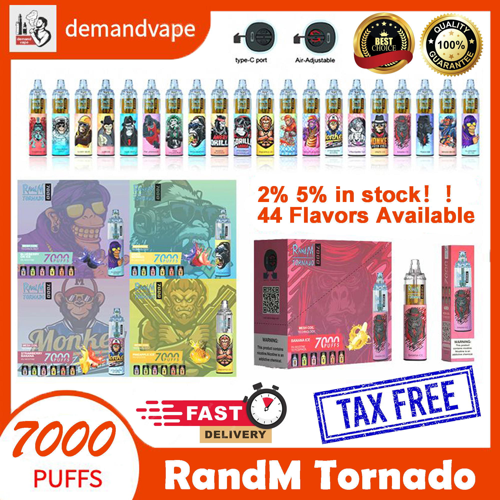 Original RandM Tornado 7000 Puffs Disposable Vape Pen E Cigarettes 14ml Pod Mesh Coil 44 Colors Rechargeable Air-adjustable 2% 5% Device Vaporizer In Stock
Original RandM Tornado 7000 Puffs Disposable Vape Pen E Cigarettes 14ml Pod Mesh Coil 44 Colors Rechargeable Air-adjustable 2% 5% Device Vaporizer In Stock