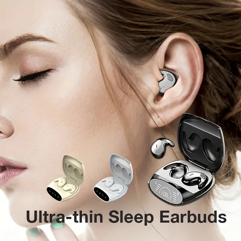 Cell Phone Earphones Invisible Sleep Wireless Earphone TWS Bluetooth 5 3 Headphones Hidden Earbuds IPX5 Waterproof Noise Reduction Sports Headset 2311