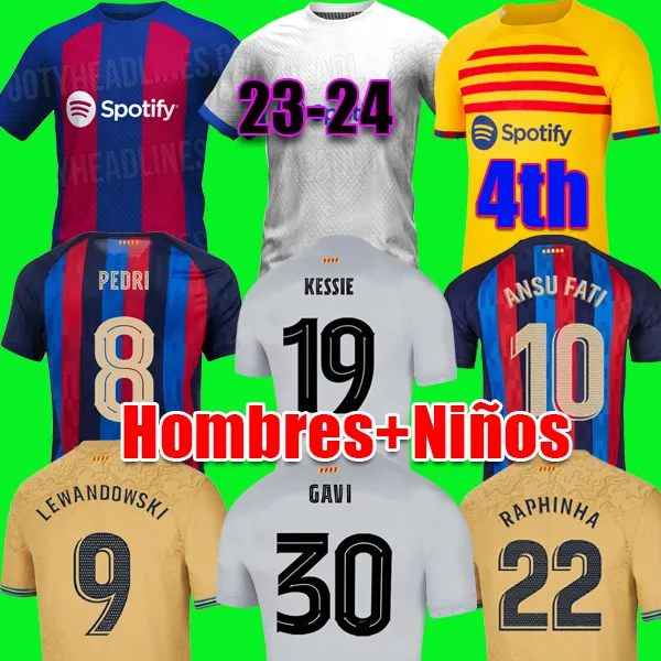 22 23 PEDRI LEWANDOWSKI soccer jerseyS 4th GAVI camiseta de futbol FERRAN 2022 2023 FC ANSU FATI RAPHINHA barcelona ERIC football shirt men barca kit kids equipments, Image
22 23 PEDRI LEWANDOWSKI soccer jerseyS 4th GAVI camiseta de futbol FERRAN 2022 2023 FC ANSU FATI RAPHINHA barcelona ERIC football shirt men barca kit kids equipments, Image