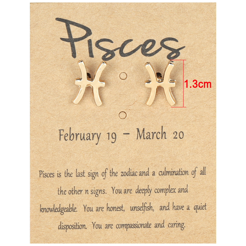 12 Constellation Stud Earrings 18K Gold Plated Zodiac Earrings for Women Horoscope Symbol Earring with Wish Card Aries ,Cancer,Libra,Taurus,Pisces Wom