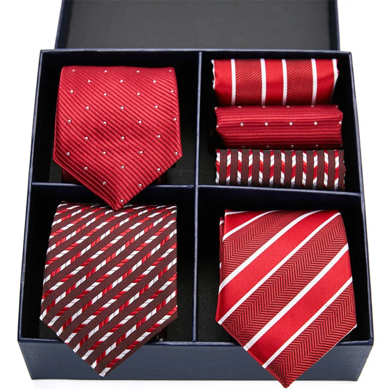 Neck Ties Gift box Pack Mens Tie Skinny Pink palid Silk Classic Jacquard Woven Extra long Tie Hanky Set For Men Formal Wedding Party 231117