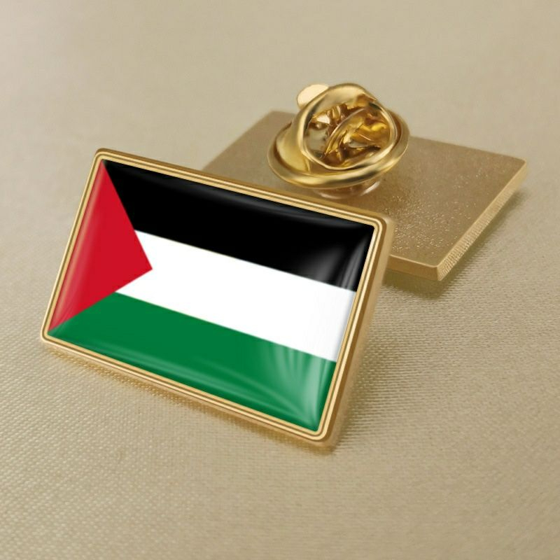 Palestine Flag Pin Brooch National Emblem Flag Badge Lapel Pins Palestine Metal Lapel Pin Country Badges