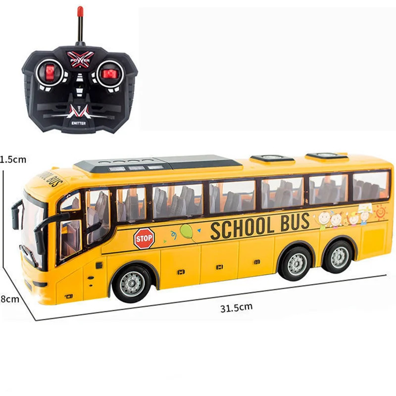 Free shipping RC Car Kids Toy Rc Remote Control School Bus with Light Tour Radio Controlled Electric For Children Toys Gift 231117