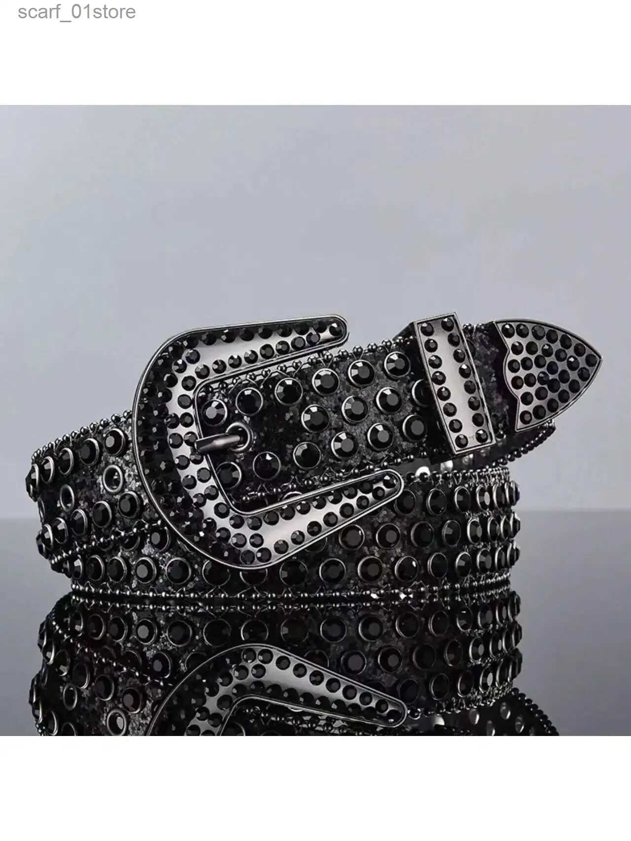 Belts Rhinestone Leather Belt for Men Women Large Size Belt Western Jeans Shiny Rivet Hip-hop Punk Rock Y2K StyleL231117