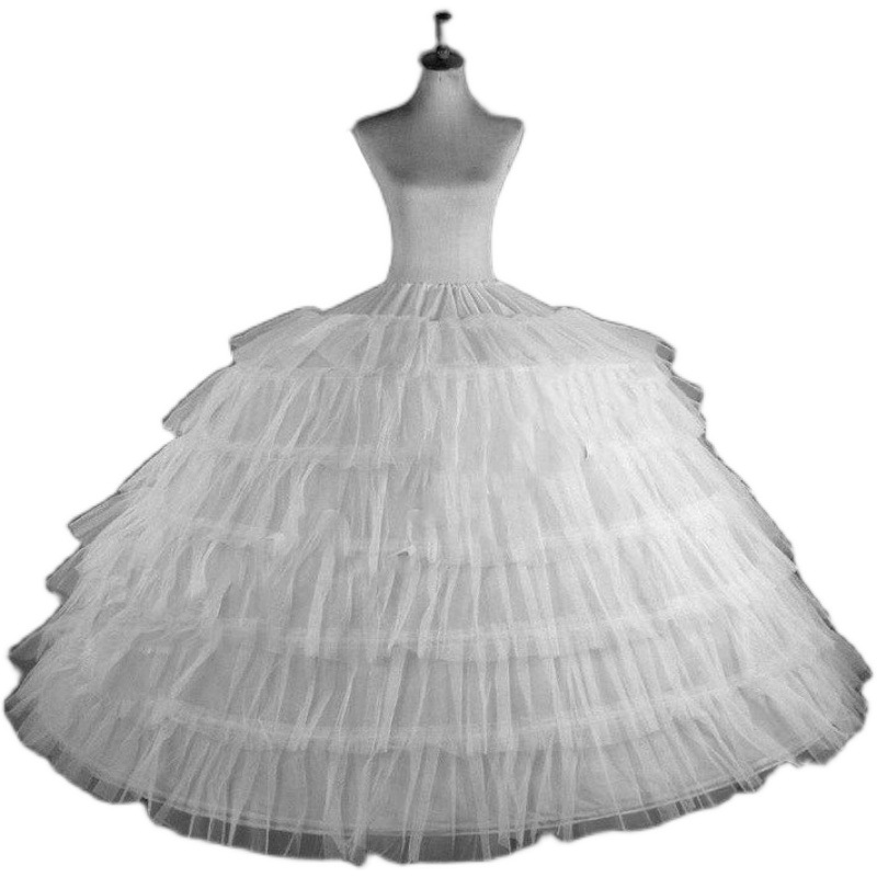 White Tulle 6 Hoops Petticoats for Wedding Dress Plus Size Fluffy Woman Ball Gown Underskirt Crinoline Pettycoat Hoop Skirt