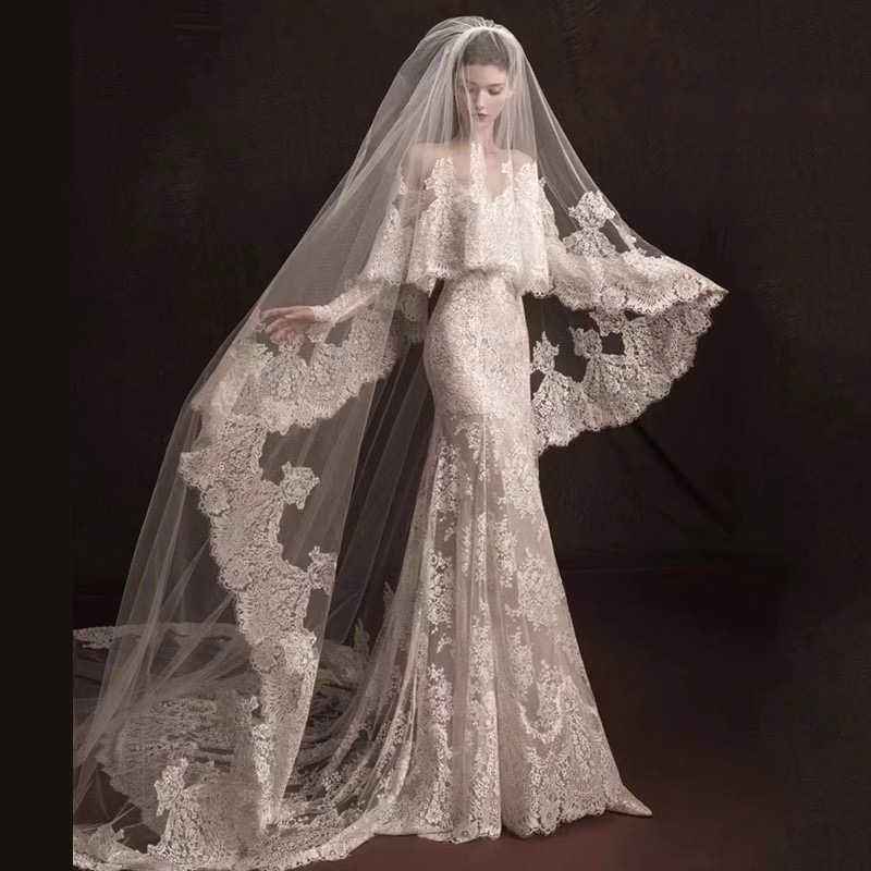 Elegant Mermaid Wedding Dresses Illusion Covered Buttons Back sexy off shoulder Lace Applique Chapel Train 2023 Custom Made plus size Wedding Gown ves