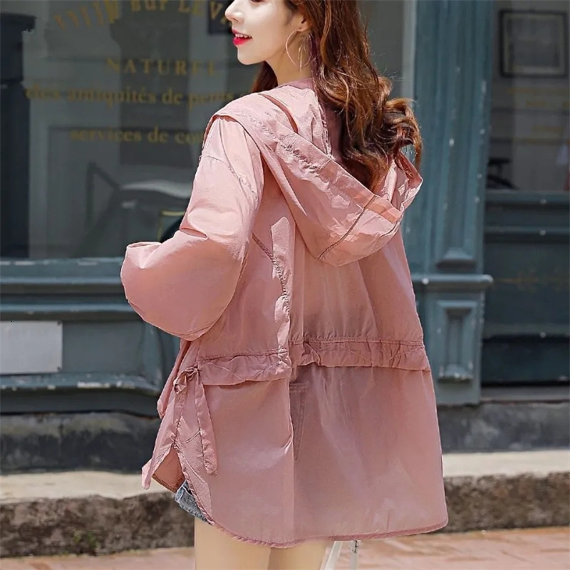 Women's Jackets Sun-Proof Clothing Women's UV Summer Anti-Ultraviolet All-Match Sun Protection Clothing Female Coat Jacket Hooded Top 230417