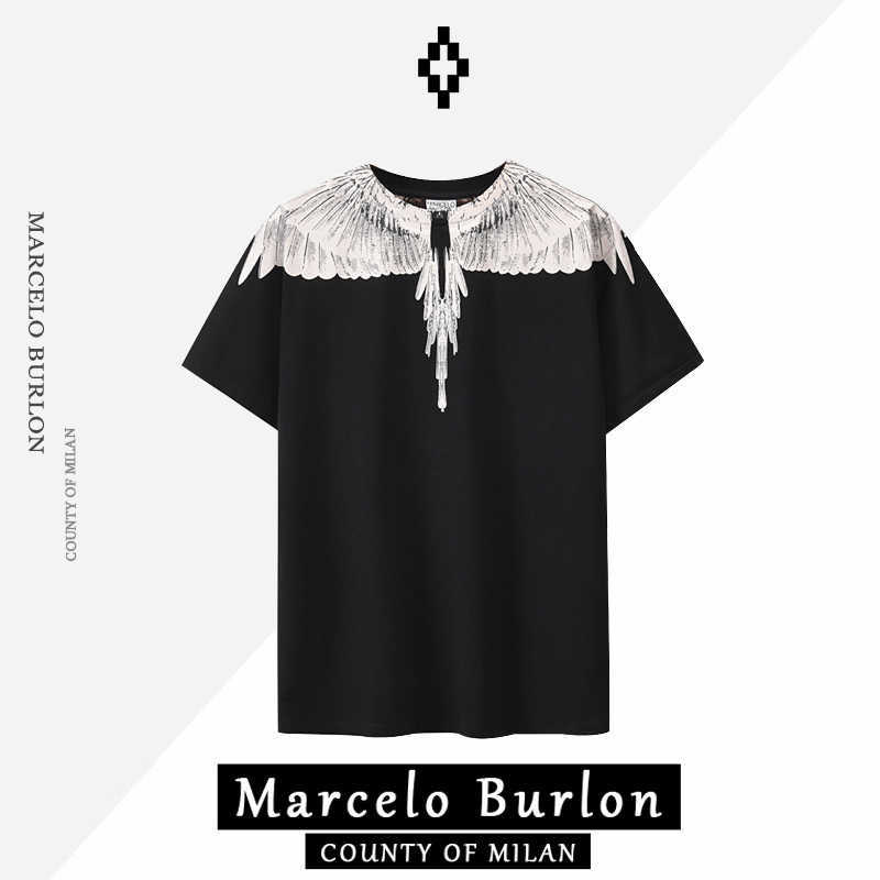 designer Marcelos Burlons Pink Purple Winged Short Sleeve Men's and Women's Street T-shirts Summer Fashion Ins QIHA, Black2
designer Marcelos Burlons Pink Purple Winged Short Sleeve Men's and Women's Street T-shirts Summer Fashion Ins QIHA, Black2