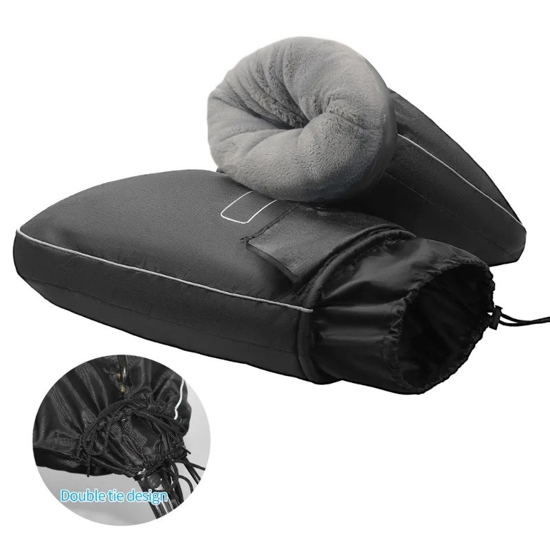 Five Fingers Gloves Waterproof Motorcycle Handlebar Gloves Winter Hand Protector Windproof Fleece Liner Warm Motorbike Scooter Handle Cover Gloves 23 