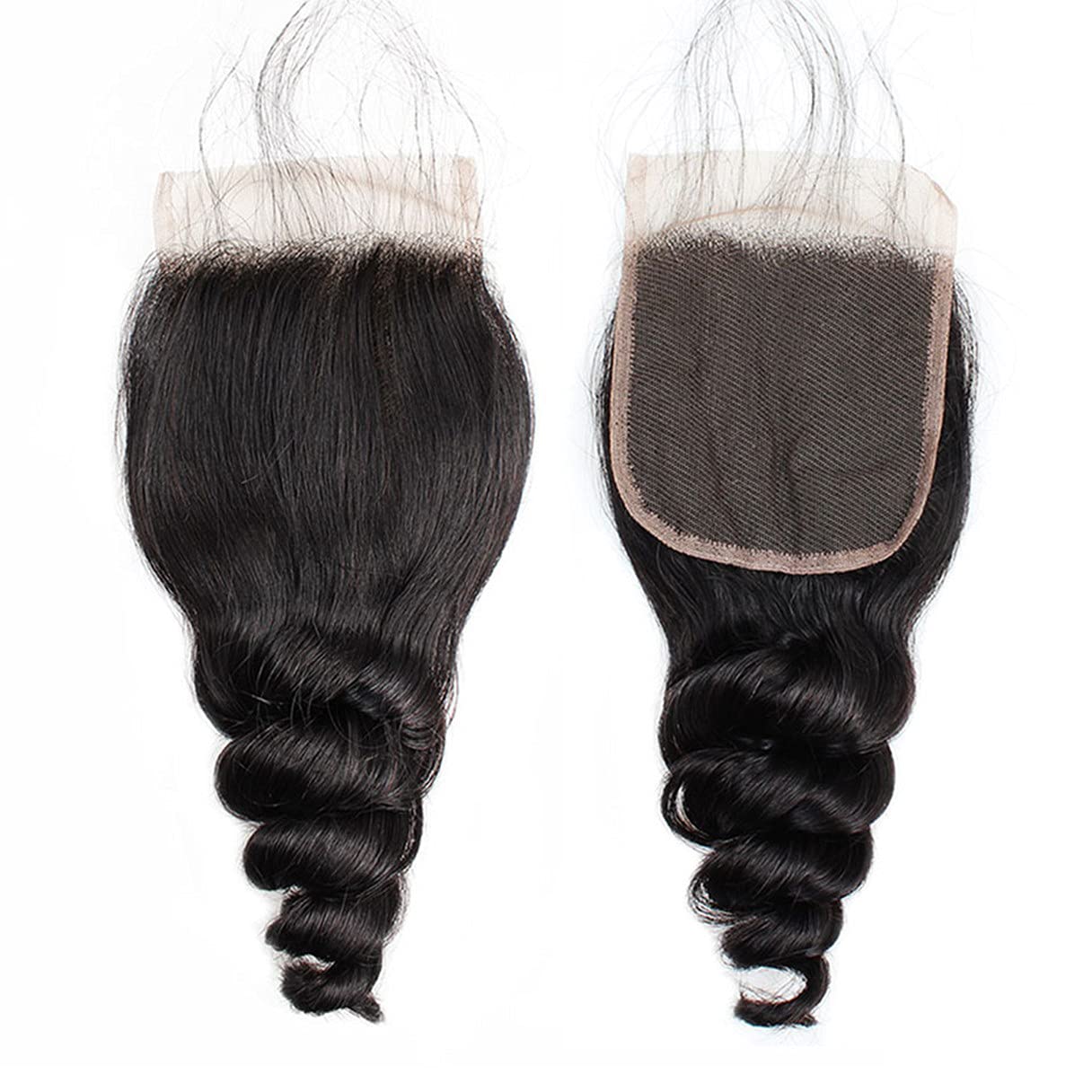 BELLA HAIR Malaysian Human Hair Lace Closure Loose Wave Virgin Human Virgin Hair Closure Sew In Free 3 Part Wavy Hair Closure 4x4 Natural Color 8-26 I