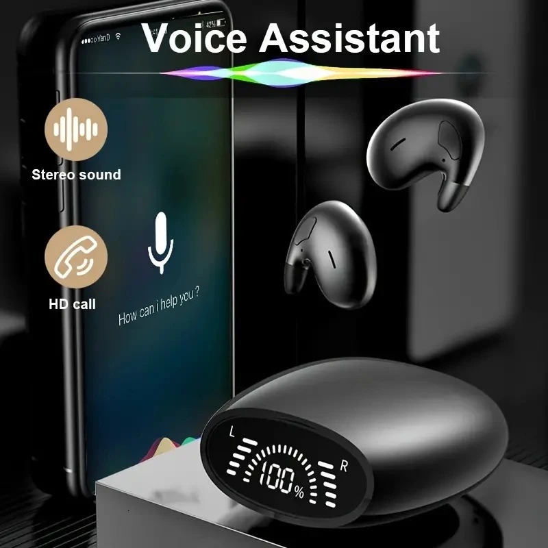 Cell Phone Earphones Invisible Sleep Wireless Earphone TWS Bluetooth 5 3 Headphones Hidden Earbuds IPX5 Waterproof Noise Reduction Sports Headset 2311