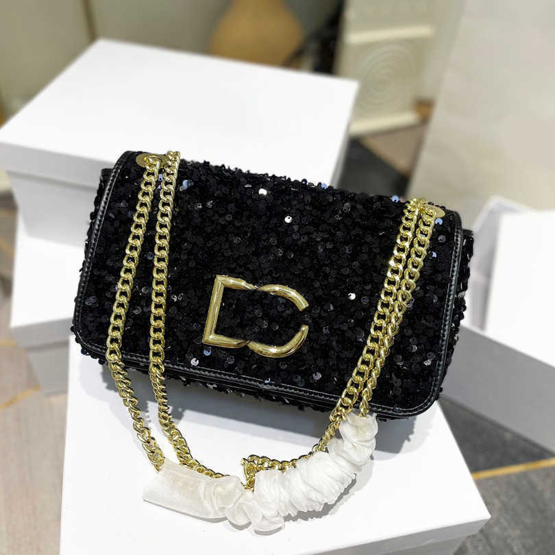 D leter designer bag women sequins evening bags G-print shoulder bags chain crossbody bag luxurys handbags women totes Fashion Sequins Purse 230318, Style 5--26x8x16cm