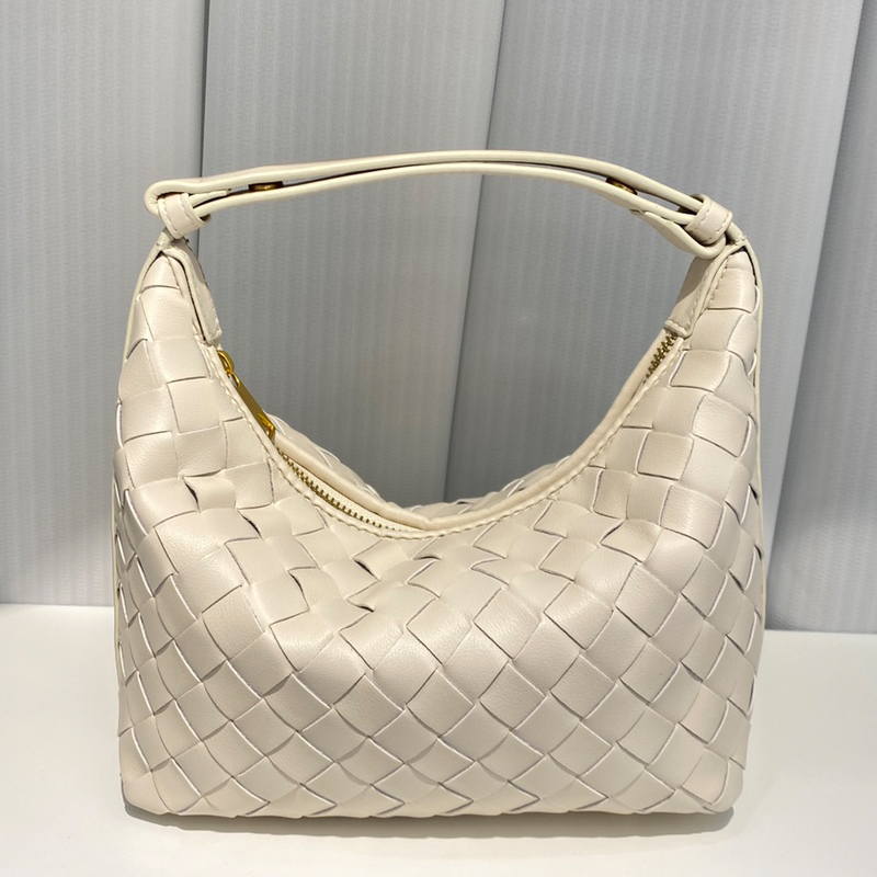 Handbags Lunch Box Tote Genuine Leather Woven Underarm Shoulder Bag Gold Hardware Adjustable Strap Snap Design High Quality Travel Pouch Hobos Purse S