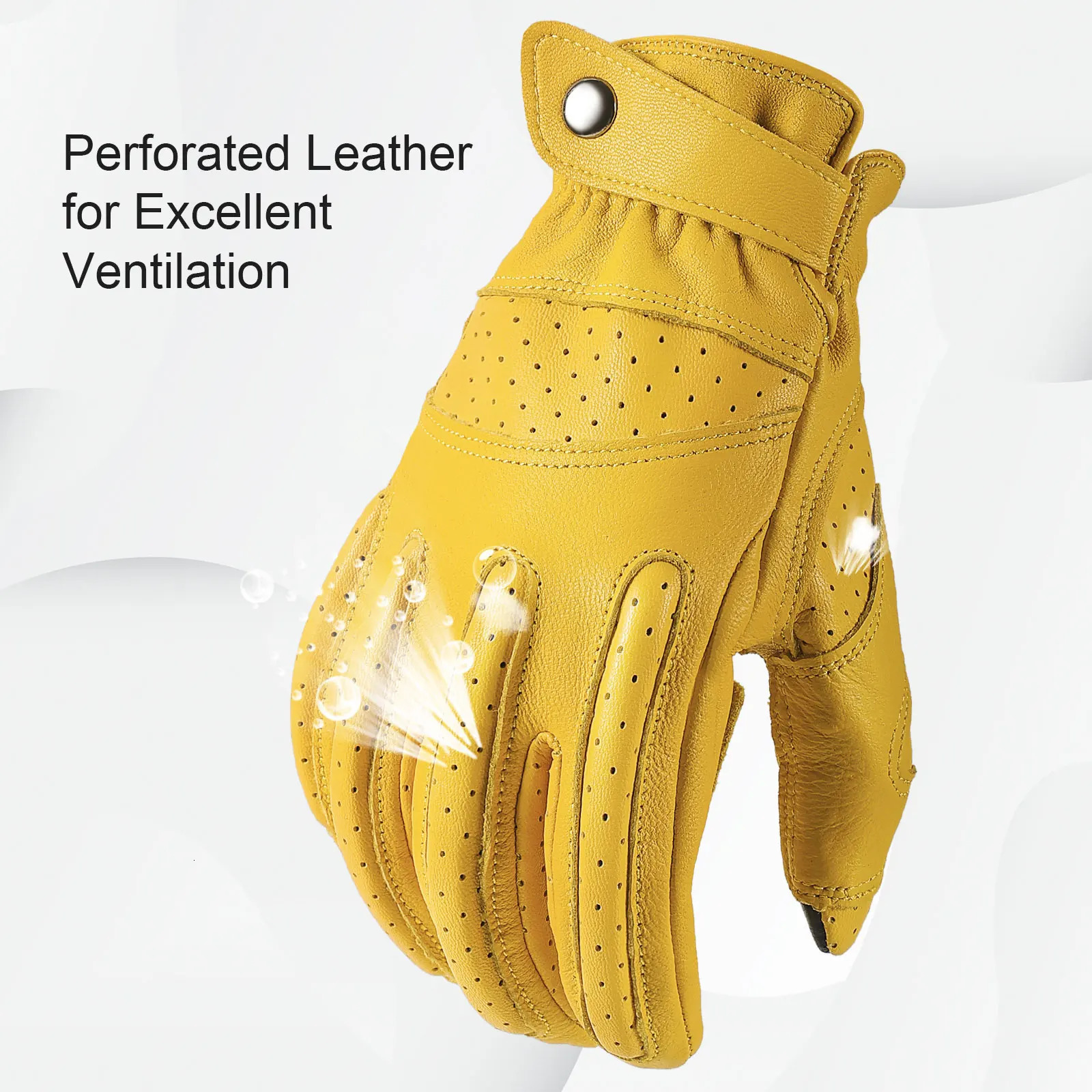 Five Fingers Gloves OZERO Men's Motorcycle Gloves Touchscreen Outdoor Tactical Sport Motorbike Riding Road Racing Climbing Motocross Yellow Glove