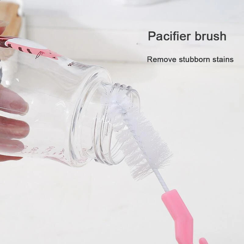 Other Baby Feeding Bottle Brush Set Infant Nipple 360 degree Rotating Clean Sponge Spout Cup Pacifier Straw Kit Tool 231116