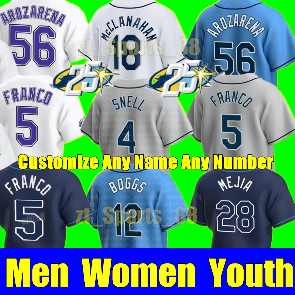 2023 S-4XL Wander Franco baseball jerseys 12 Wade Boggs 39 Kevin Kiermaier Tampa Bay Austin Meadows 56 Randy Arozarena Rays Charlie Morton 18 Shane McClanahan, As shown in illustration
2023 S-4XL Wander Franco baseball jerseys 12 Wade Boggs 39 Kevin Kiermaier Tampa Bay Austin Meadows 56 Randy Arozarena Rays Charlie Morton 18 Shane McClanahan, As shown in illustration