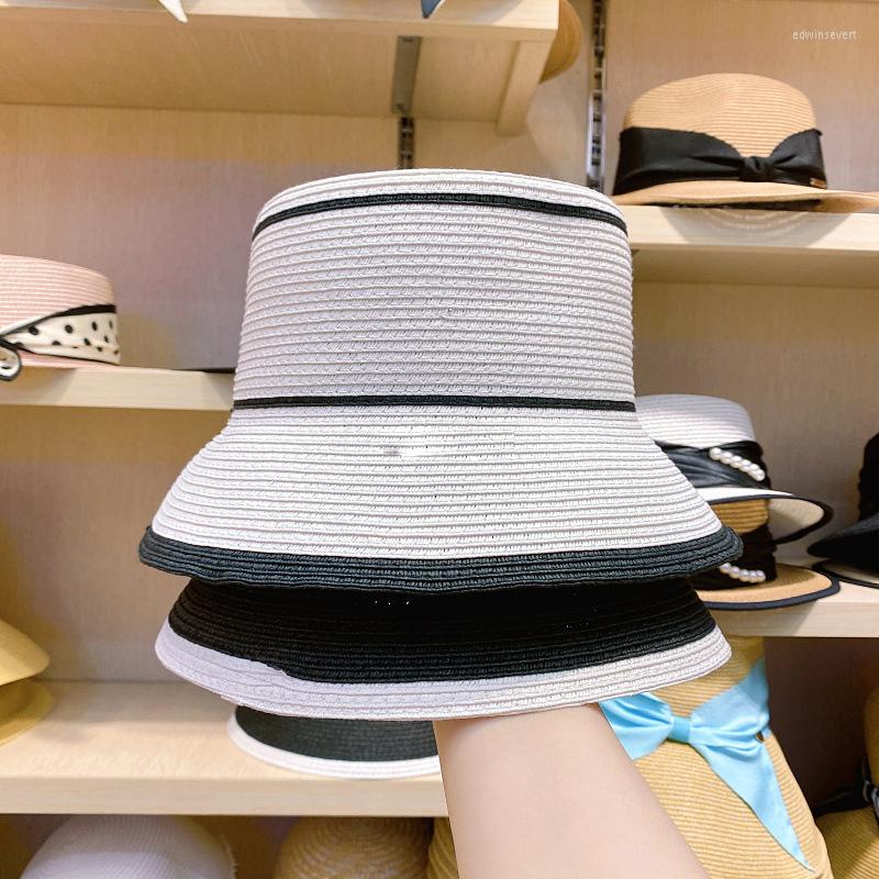 Wide Brim Hats French Hepburn Designer Black White Summer Beach Straw For Women Flat Bucket Basin Sun Visor
Wide Brim Hats French Hepburn Designer Black White Summer Beach Straw For Women Flat Bucket Basin Sun Visor