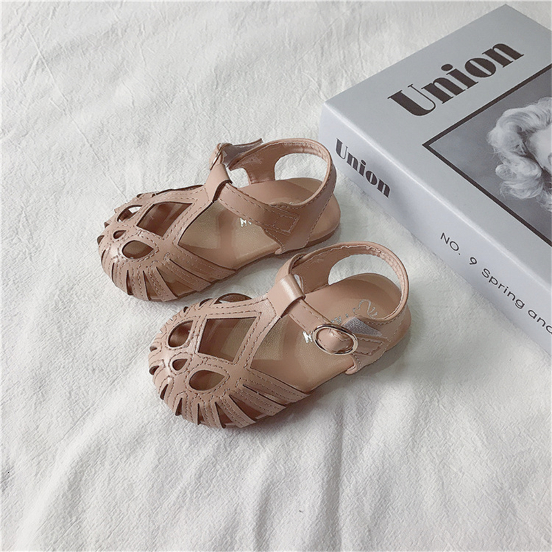 Sandals Baby Summer Shoes 1-6 Years Baby Girls Cut-outs Beach Sandals First Walkers Toddler Kids Soft Sole Princess Dress Shoes 21-30 230417