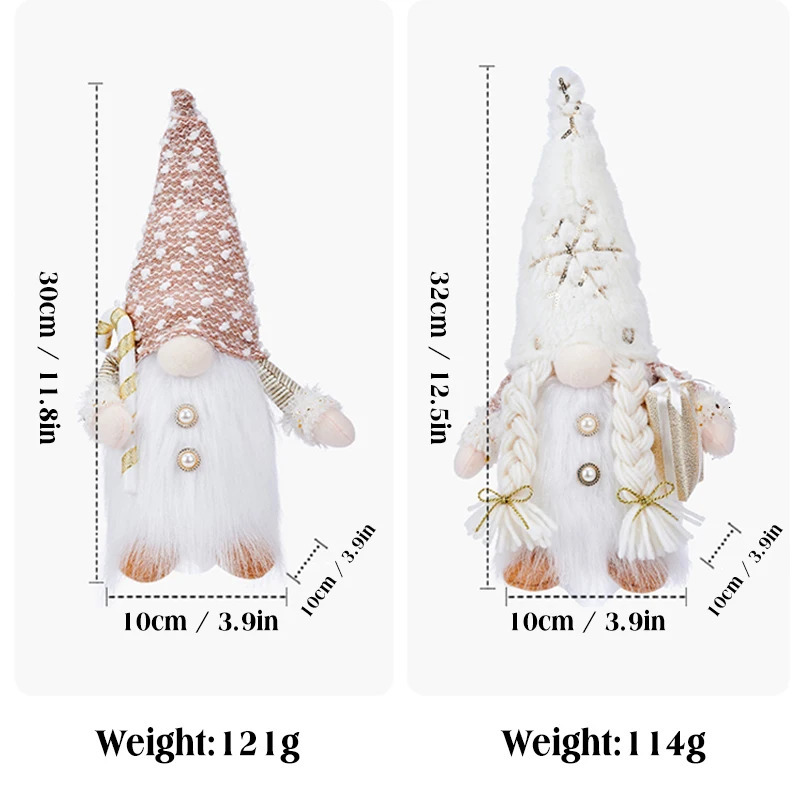 Christmas Decorations Glowing Plush Gnome Doll, Faceless Doll Ornament for 2024 Party Home Decor, Valentine's Day Gift, Navidad