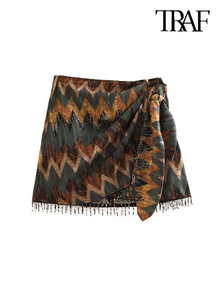 Skirts TRAF Women Fashion With Bow Tied Beading Printed Wrap Mini Skirt Vintage High Waist Back Zipper Female Skirts Mujer J230417, Multi
Skirts TRAF Women Fashion With Bow Tied Beading Printed Wrap Mini Skirt Vintage High Waist Back Zipper Female Skirts Mujer J230417, Multi