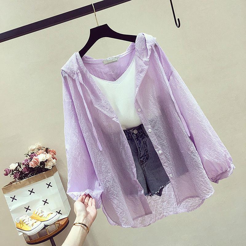 Women's Jackets Women Summer Hooded Sun Protection Clothing Female Casual Loose Wild Thin Coat Ladies Anti-UV Breathable Tops 230417