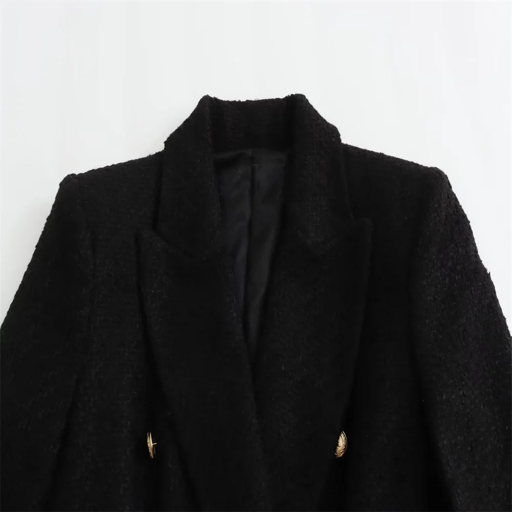 Women s Suits Blazers PB ZA 2023 Autumn Wear Versatile European and American Style Commuting Texture Double breasted Suit Coat 7609820 231117