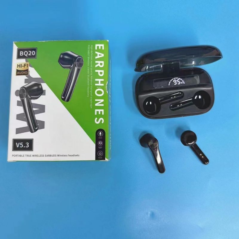 Wireless Earphone TWS Bluetooth headphone Fingerprint control BQ20 model In-ear Built-in Microphone LED display high Quality Headphone Sport Earphone 