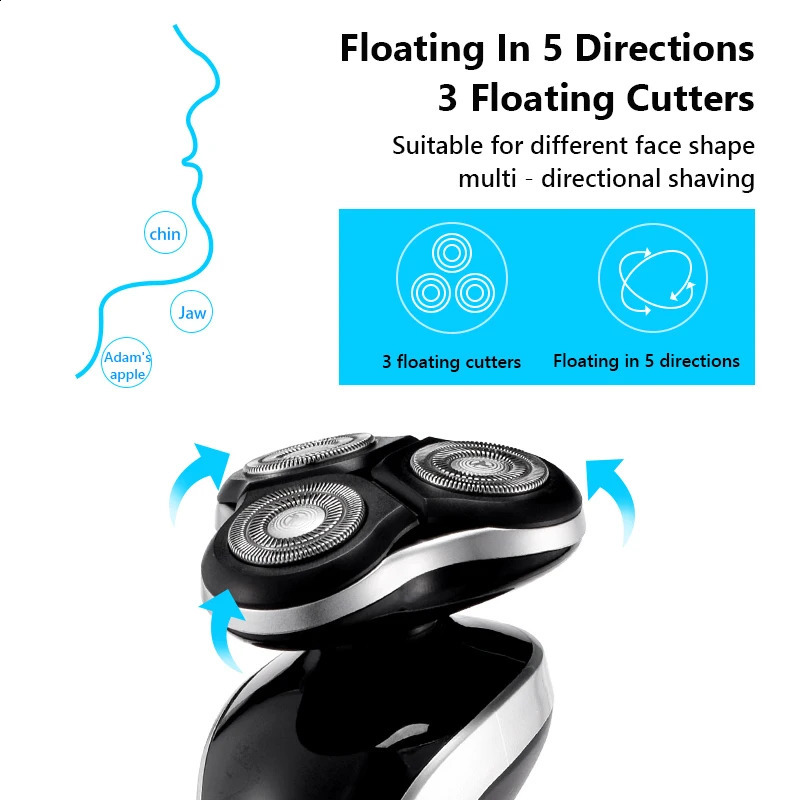 Electric Shavers Electric Shaver 4D For Men Electric Hair Clipper USB Rechargeable Professional Hair Trimmer Hair Cutter for Men Adult Razor 231116