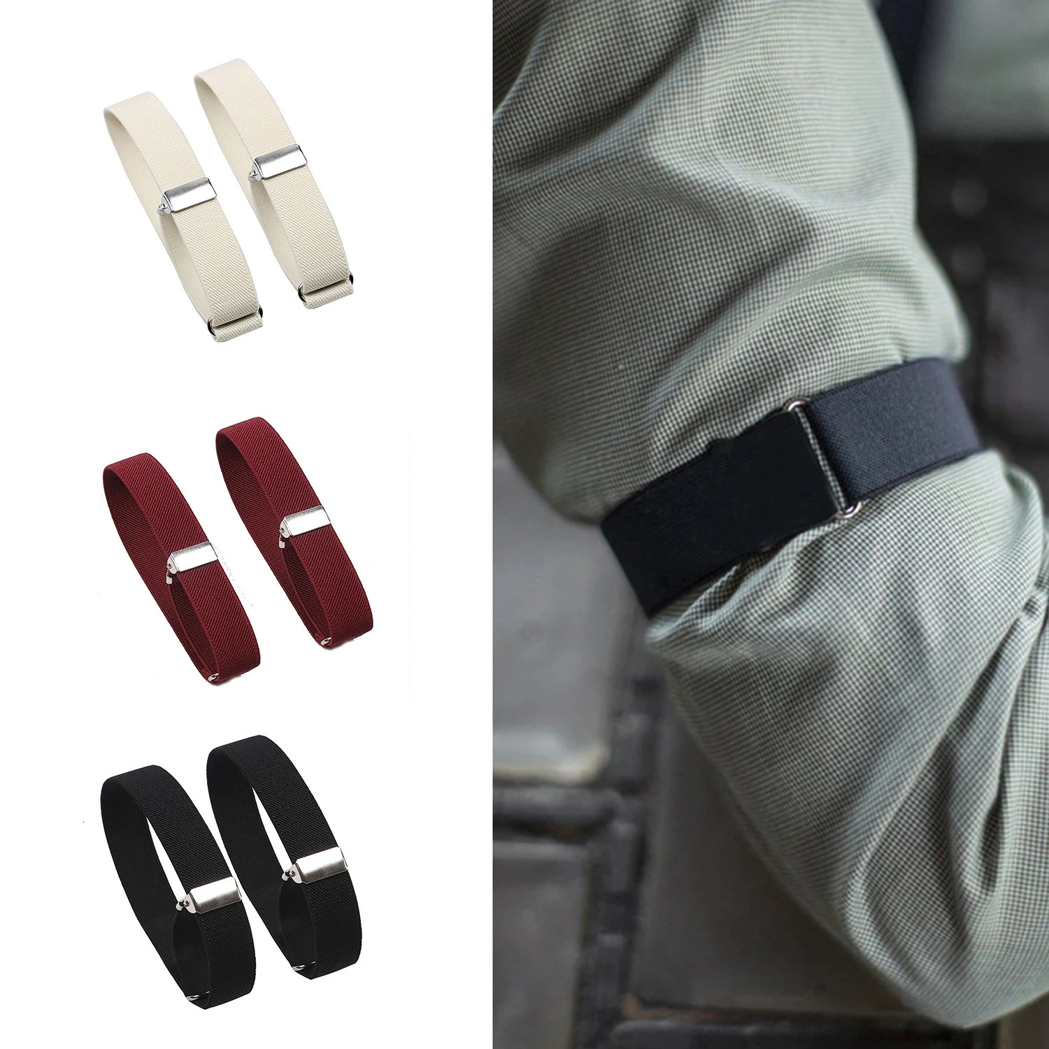 Sleevelet Arm Sleeves Men Business Elastic Adjustable Shirt Sleeve Garter Strap Band Bracelet Anti Slip Cuff Holder Armband 231117