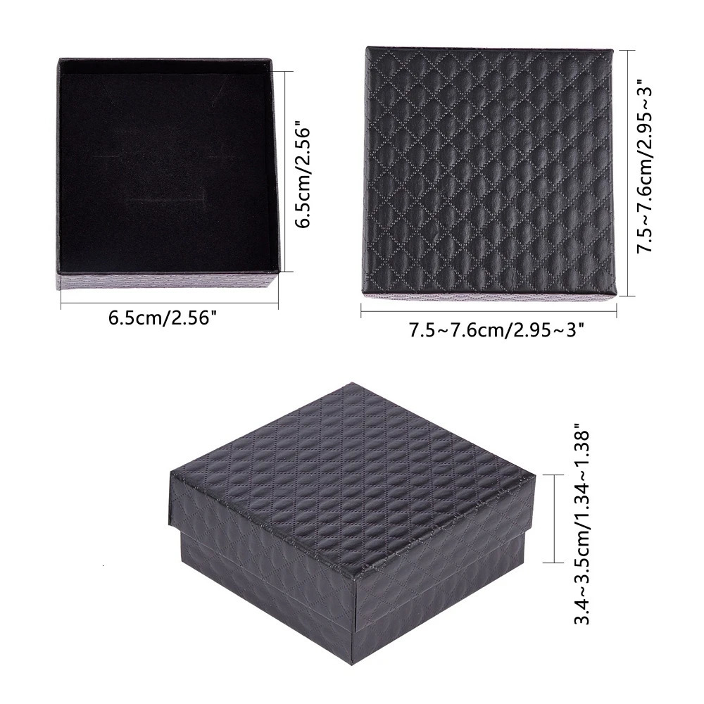 Jewelry Boxes 12pc Organizer Storage Gift Box Pendant Necklace Earrings Ring Paper Jewellry Packaging Container with Sponge Inside 231117