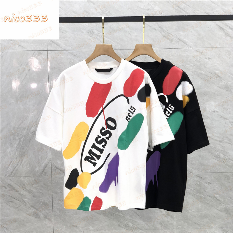 23ss New t shirt co branded graffiti letters printed cotton loose round neck versatile street men and women short sleeve, #02 
23ss New t shirt co branded graffiti letters printed cotton loose round neck versatile street men and women short sleeve, #02