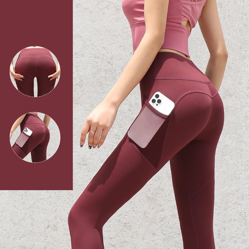Peach hip slim-fit yoga pants High-waist-hip lift fashion seamless pants naked sense quick dry pants sports fitness running yoga pants