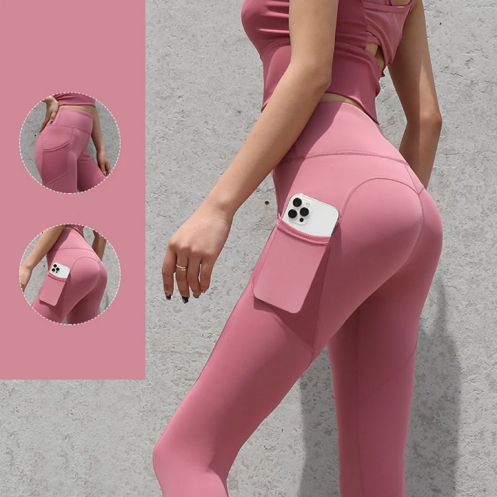 Peach hip slim-fit yoga pants High-waist-hip lift fashion seamless pants naked sense quick dry pants sports fitness running yoga pants