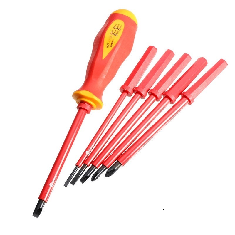 Screwdrivers 1000V Electricians Screwdriver Hand Tool Set Electrical Fully Insulated High Voltage Multi Screw 230417