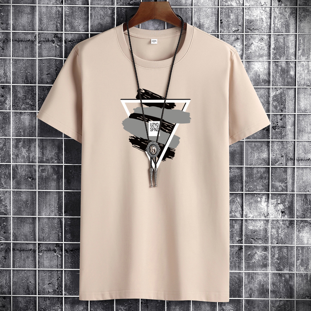 Men's TShirts Geometry Graphic Summer Pure Cotton Tops Tee for Men Casual Male Plus Size T Slim Fit Clothing 230417