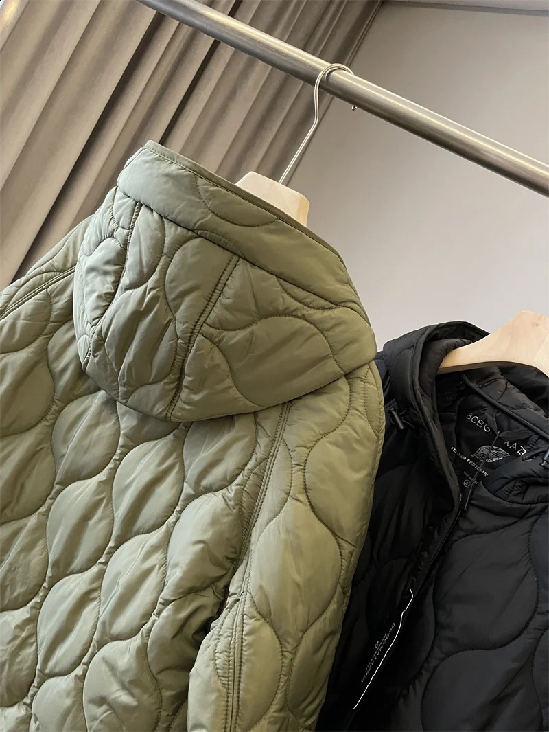Women's Down Parkas Midlength quilted parka for women Hooded Aline version lightweight warm thin cottonpadded jacket ladies 231116
