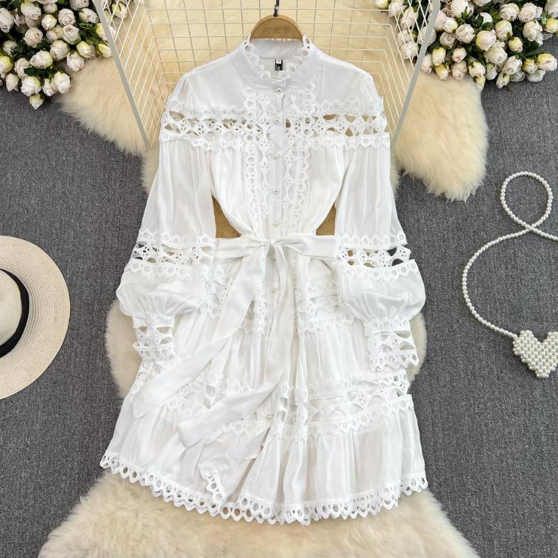 Casual Dresses HIGH QUALITY 2023 Est Fashion Runway Designer Women's Lantern Long-Sleeved Round Neck Cut-out Panel Single-Breasted Dress, White
Casual Dresses HIGH QUALITY 2023 Est Fashion Runway Designer Women's Lantern Long-Sleeved Round Neck Cut-out Panel Single-Breasted Dress, White