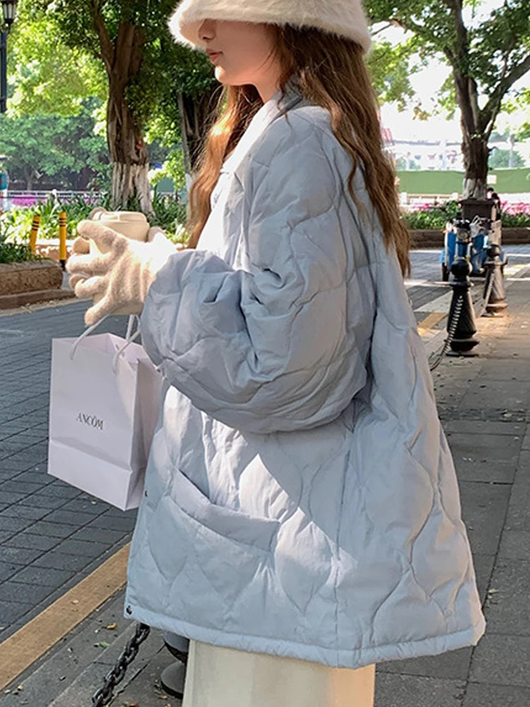 Women's Down Parkas Coat Women Autumn Winter Warm Female Sweet Fashion Cotton Padding Jackets Ladies Casual Loose AllMatch Short Coats 231116