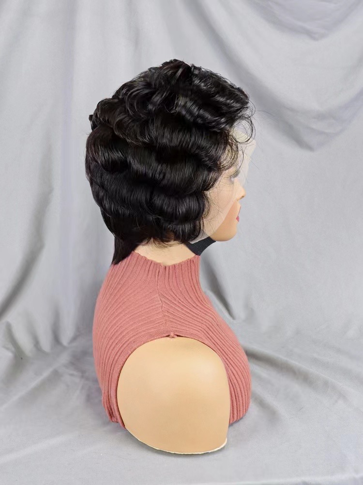 Pixie Cut Human Hair 13X4 Lace Frontal Wigs Glueless Short Bob Wig Pre Plucked With Natural Hairline