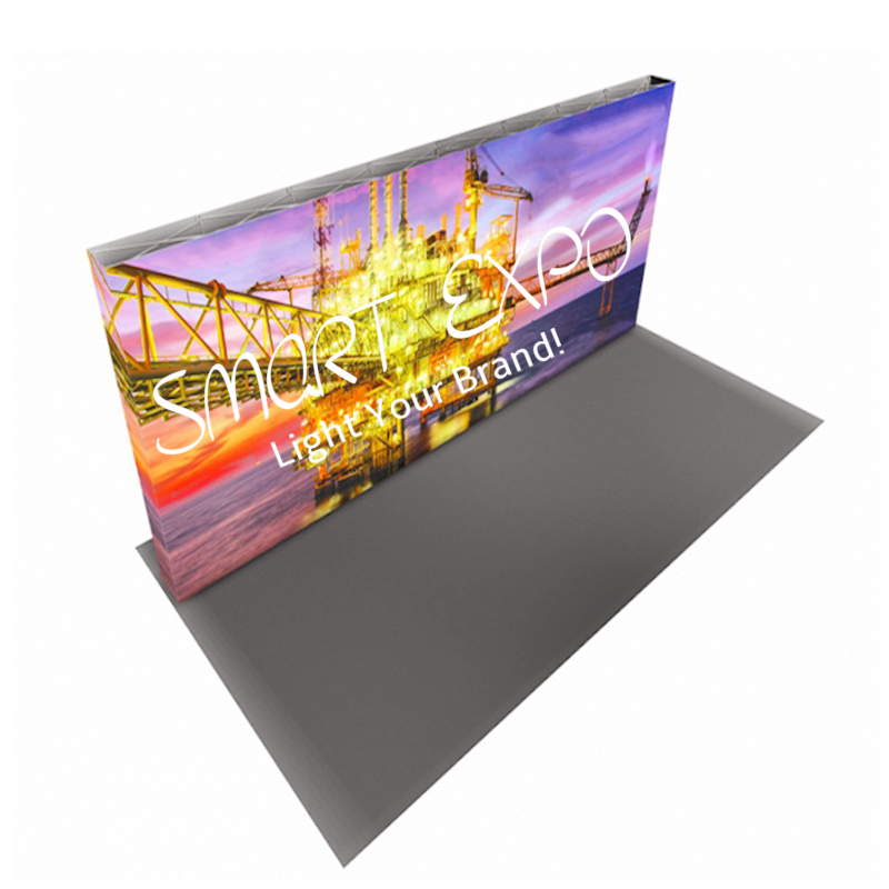 Illuminated 20 x 10 Pop Up Advertising Display Backlit Seg Tradeshow Stands