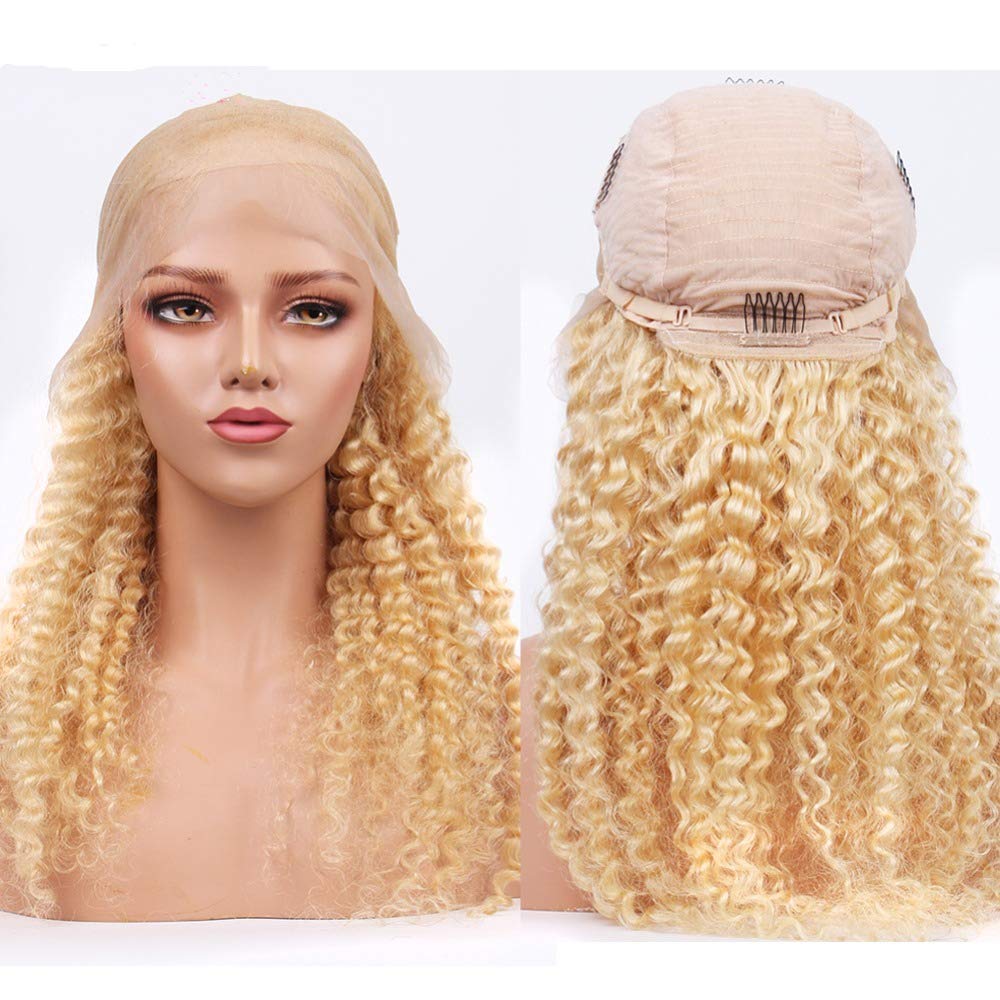 Blonde 613 Deep Wave 13x4 Transparent Lace Frontal Human Hair Wigs Pre plucked With Natural Hairline