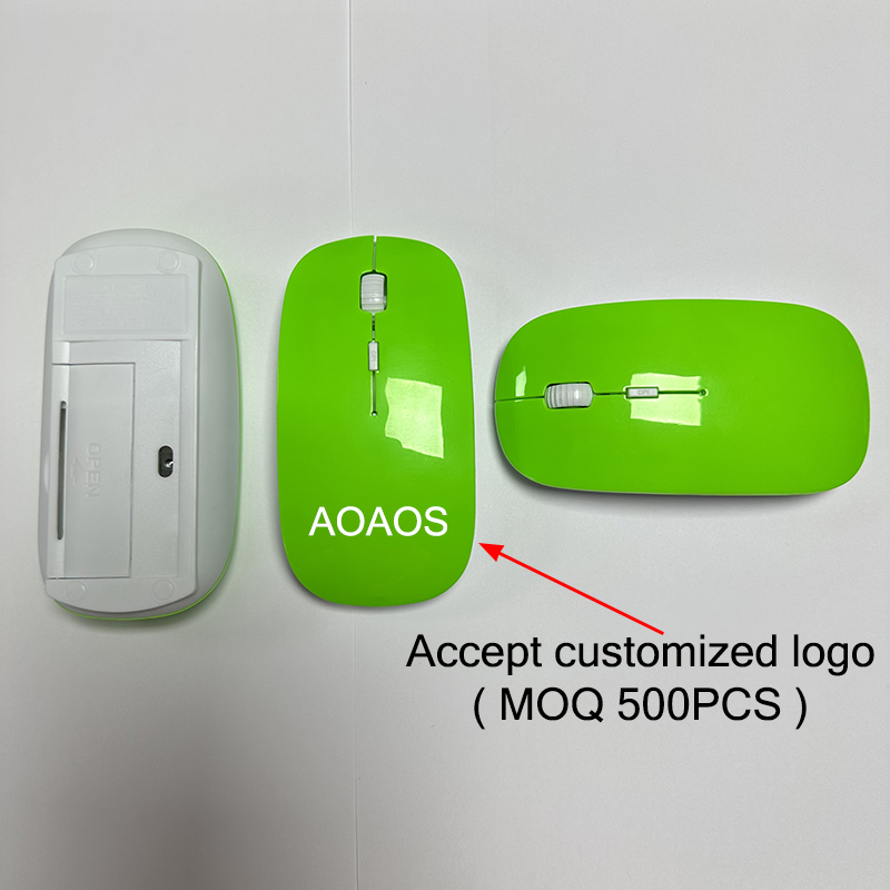 High quality Style Candy color ultra thin wireless mouse computer Mice and receiver 2.4G USB optical Colorful Support custom logo