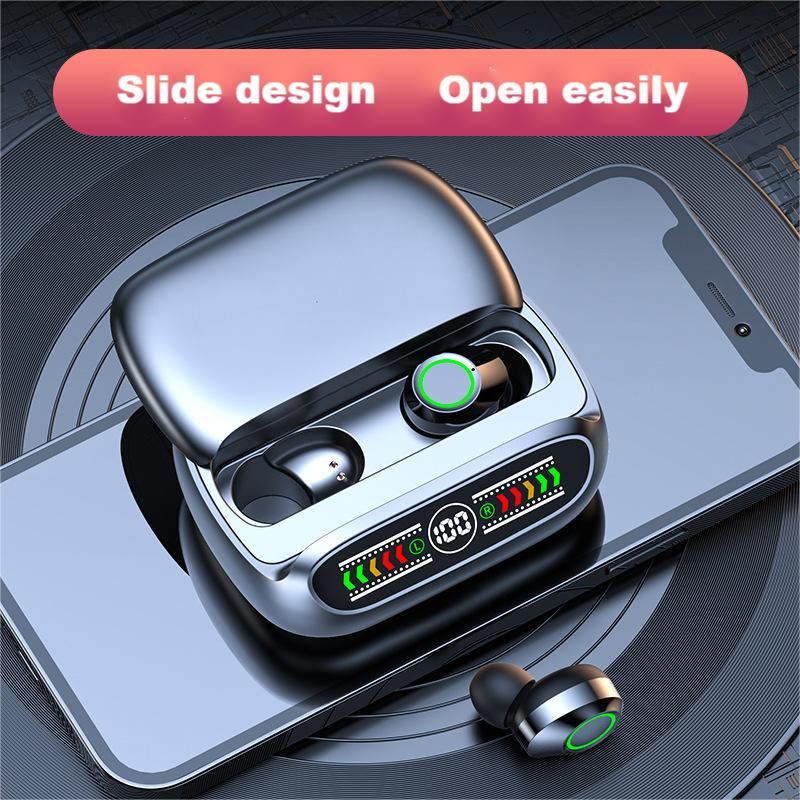 Wireless Earphone Slide cover Fingerprint control BQ50 TWS Bluetooth headset In-ear Built-in Microphone LED display High quality Headphone Sport Earph