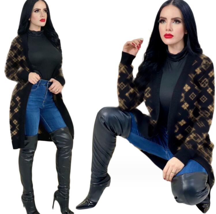 Designer Coat Women Sweater Knit Cardigan Knitted Loose Coat V Letter Printed Sweaters Ladies Outer Wear Thick Streetwear Hoodies
