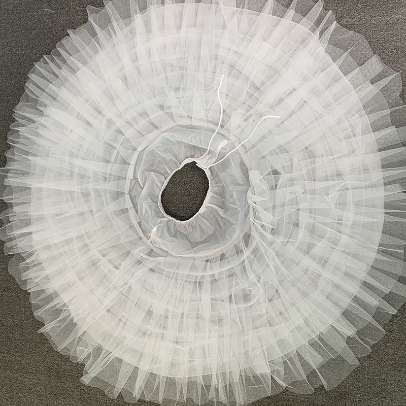 White Tulle 6 Hoops Petticoats for Wedding Dress Plus Size Fluffy Woman Ball Gown Underskirt Crinoline Pettycoat Hoop Skirt