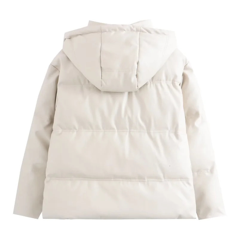 Women's Down Parkas TRAF ZR Winter Cold Coat Jackets for Women 2023 Warm Leather PU Promotion Female Outerwear 231117