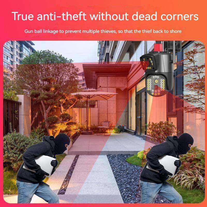 V380 Surveillance IP Camera Wifi Home Phone Remote 360 Degree Outdoor Full Color Night Vision Dual Lens Ball Camera