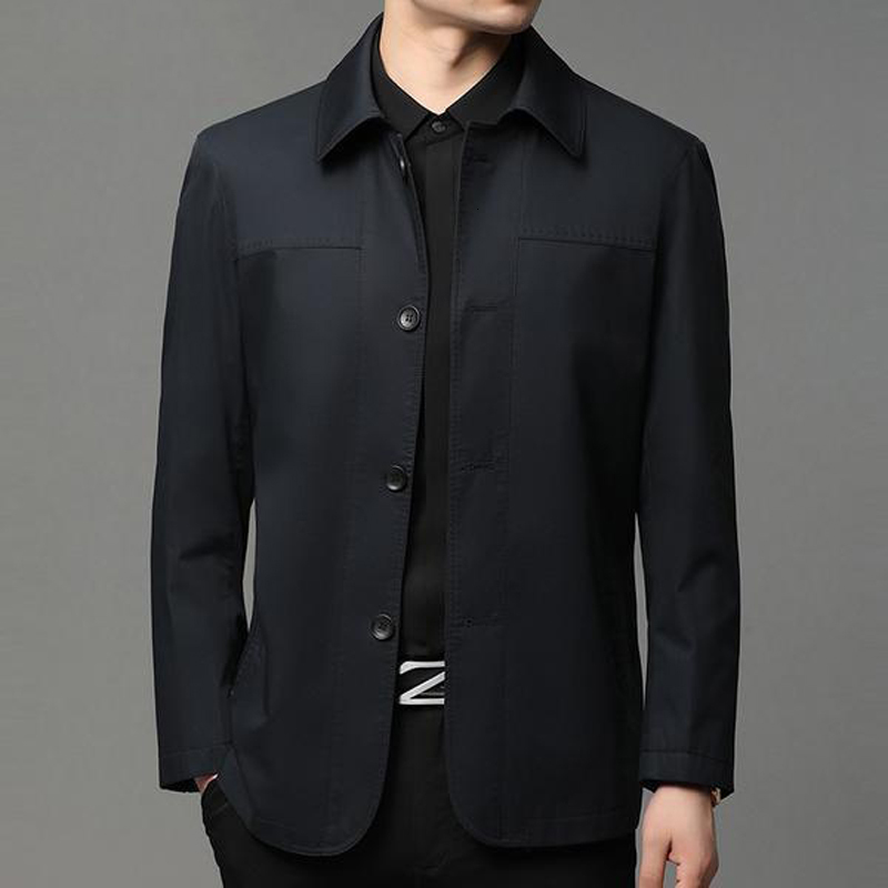 Men's Jackets Business Shirt Jacket Men Autumn Casual Coat Button up Tops Office Work Clothes 230417