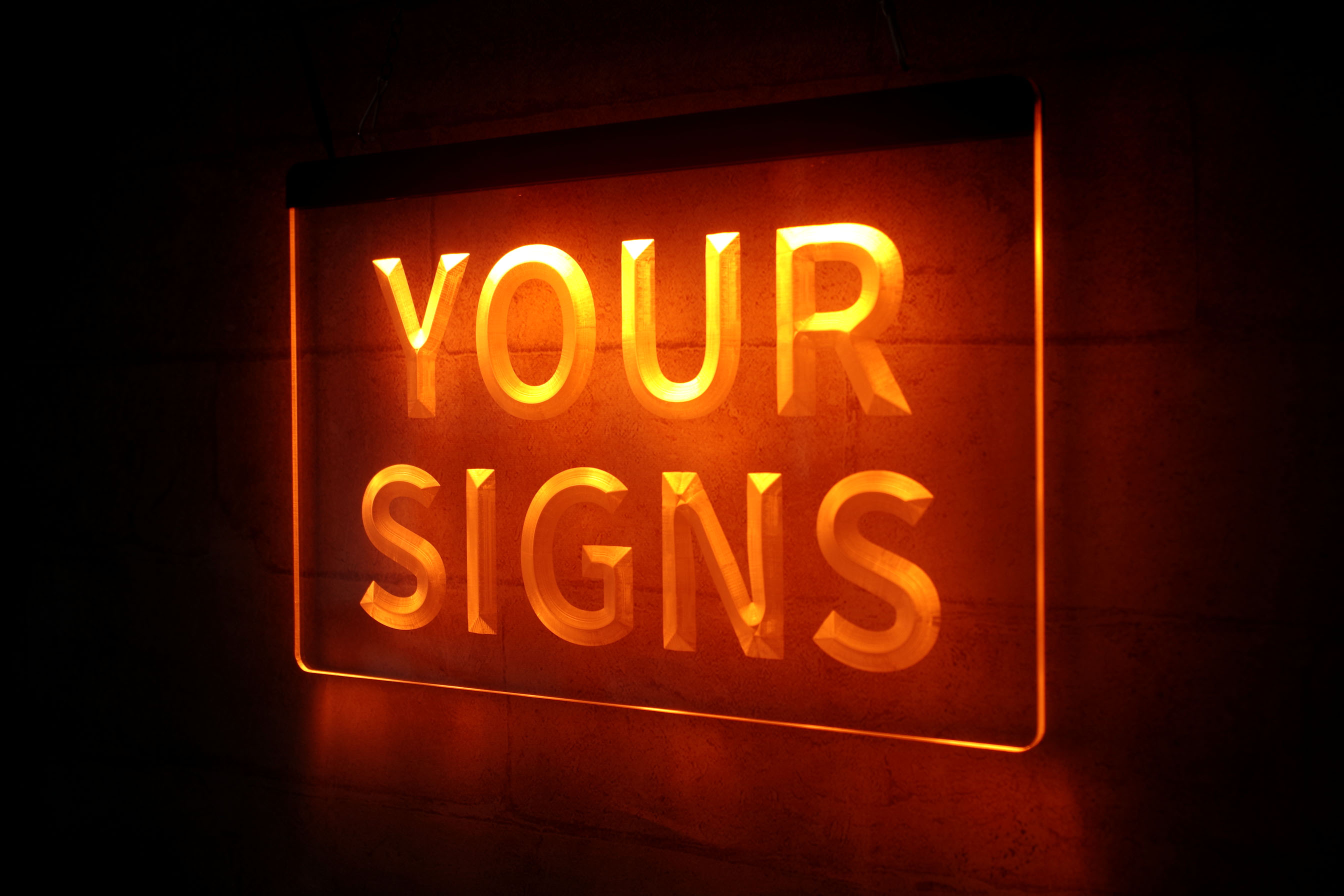 Custom Your Signs 3D Engraving LED Light Sign Wholesale Retail