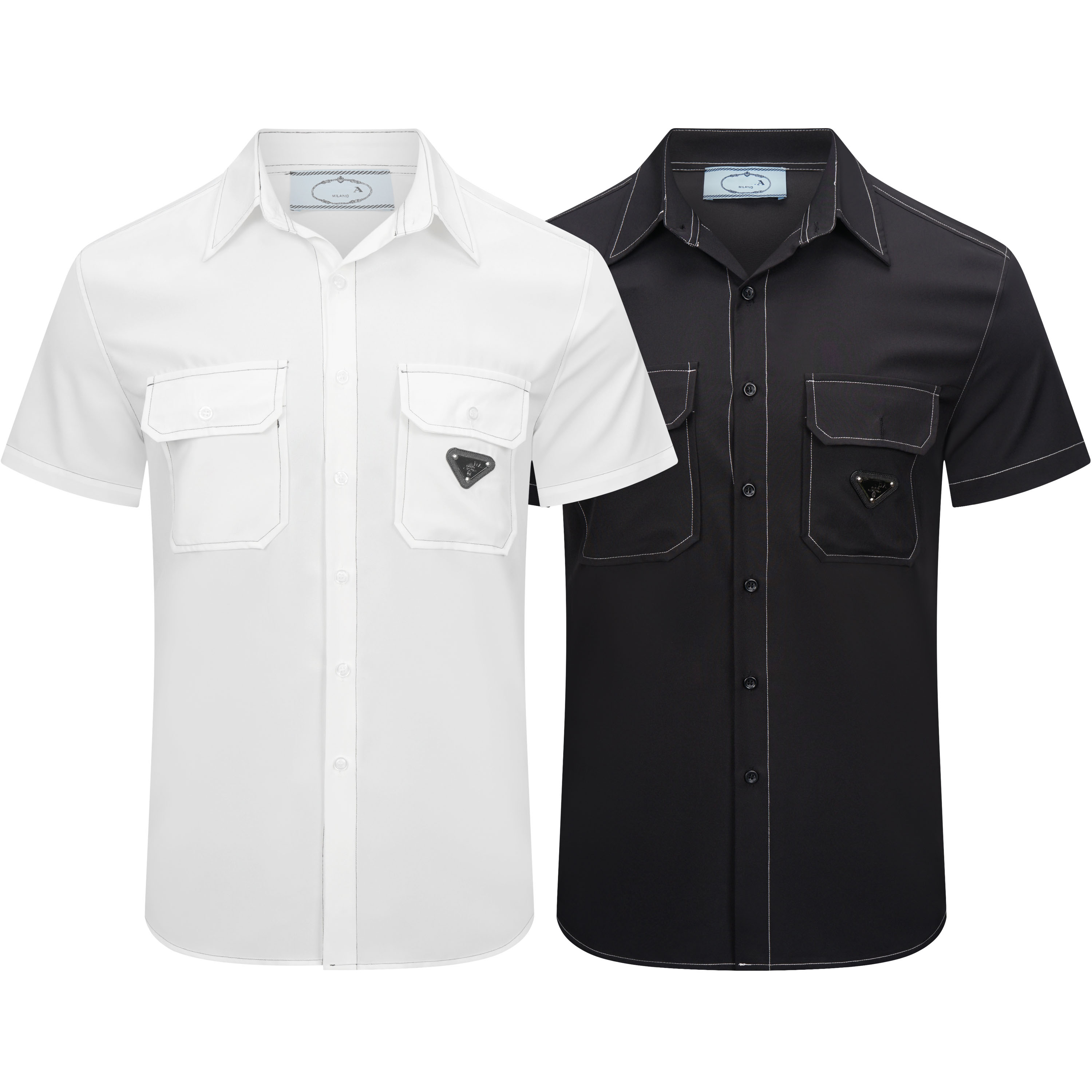 Men's Shirts Designer Shirts Dual Pocket Classic Shirt Single Breasted Blouse Tops Spring Summer T shirts, Blue
Men's Shirts Designer Shirts Dual Pocket Classic Shirt Single Breasted Blouse Tops Spring Summer T shirts, Blue